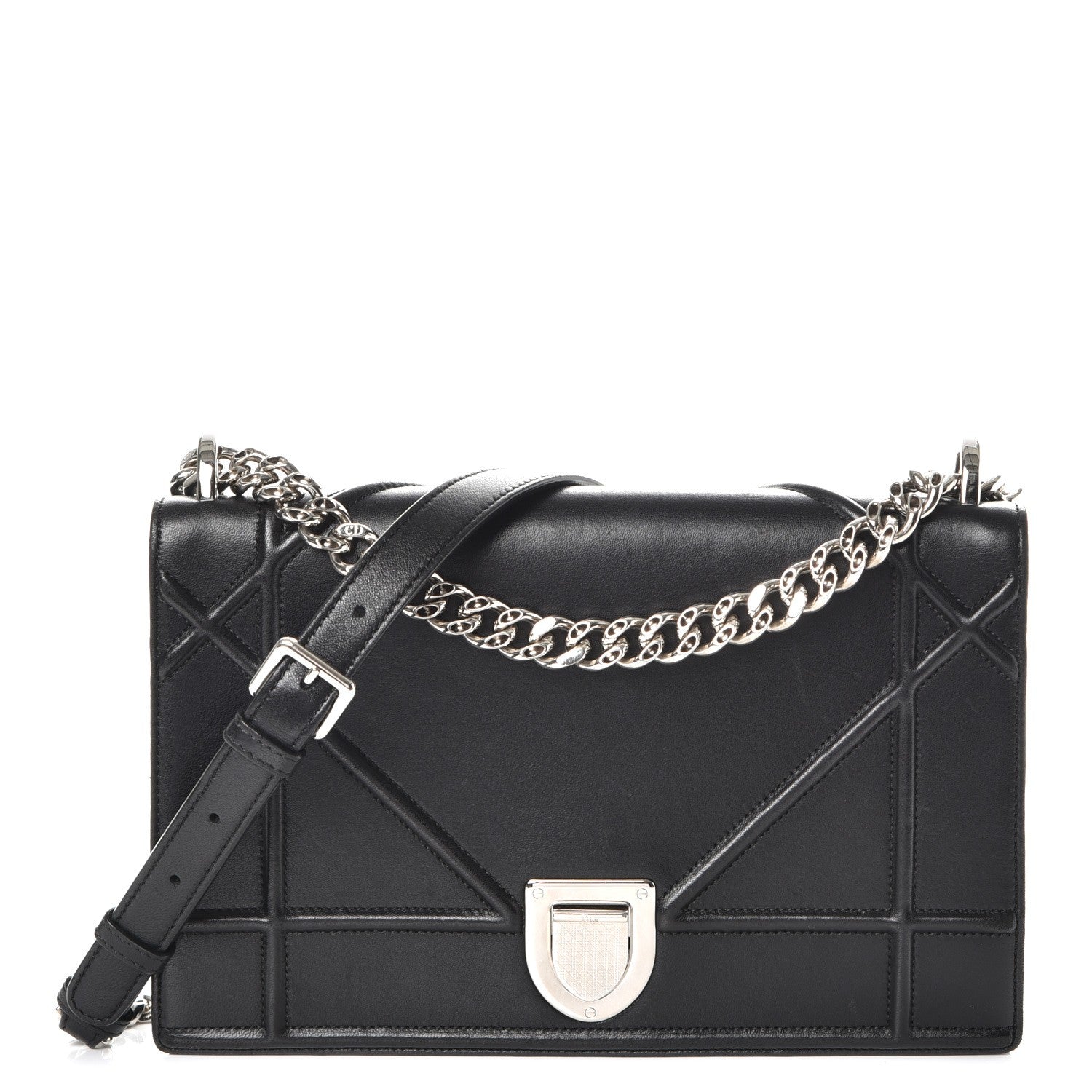 Christian Dior Lambskin Medium Diorama Flap Bag Black 1 of 8