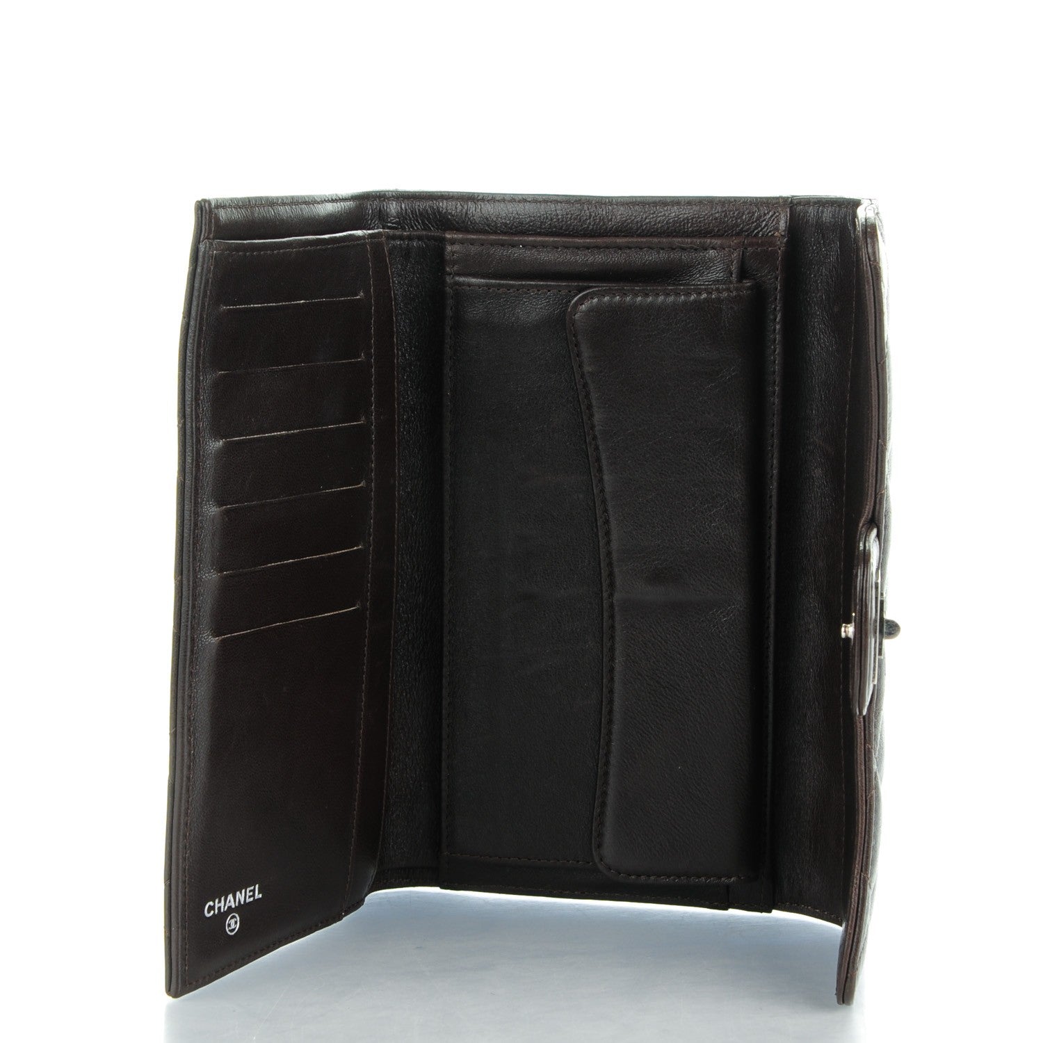 Chanel Lambskin Quilted Reissue Long Flap Wallet Dark Brown 5 of 8
