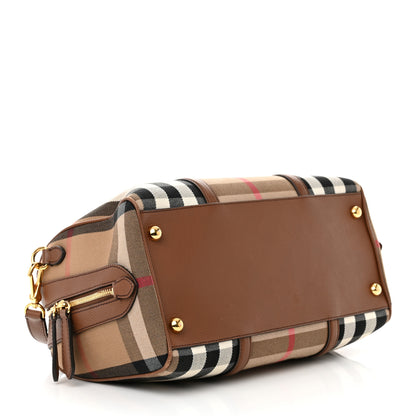 Burberry House Check Derby Calfskin Medium Alchester Bowling Bag Tan 4 of 10