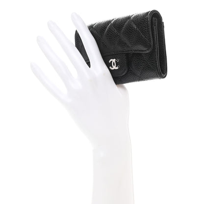 Chanel Caviar Quilted Flap Card Holder Wallet Black 2 of 9