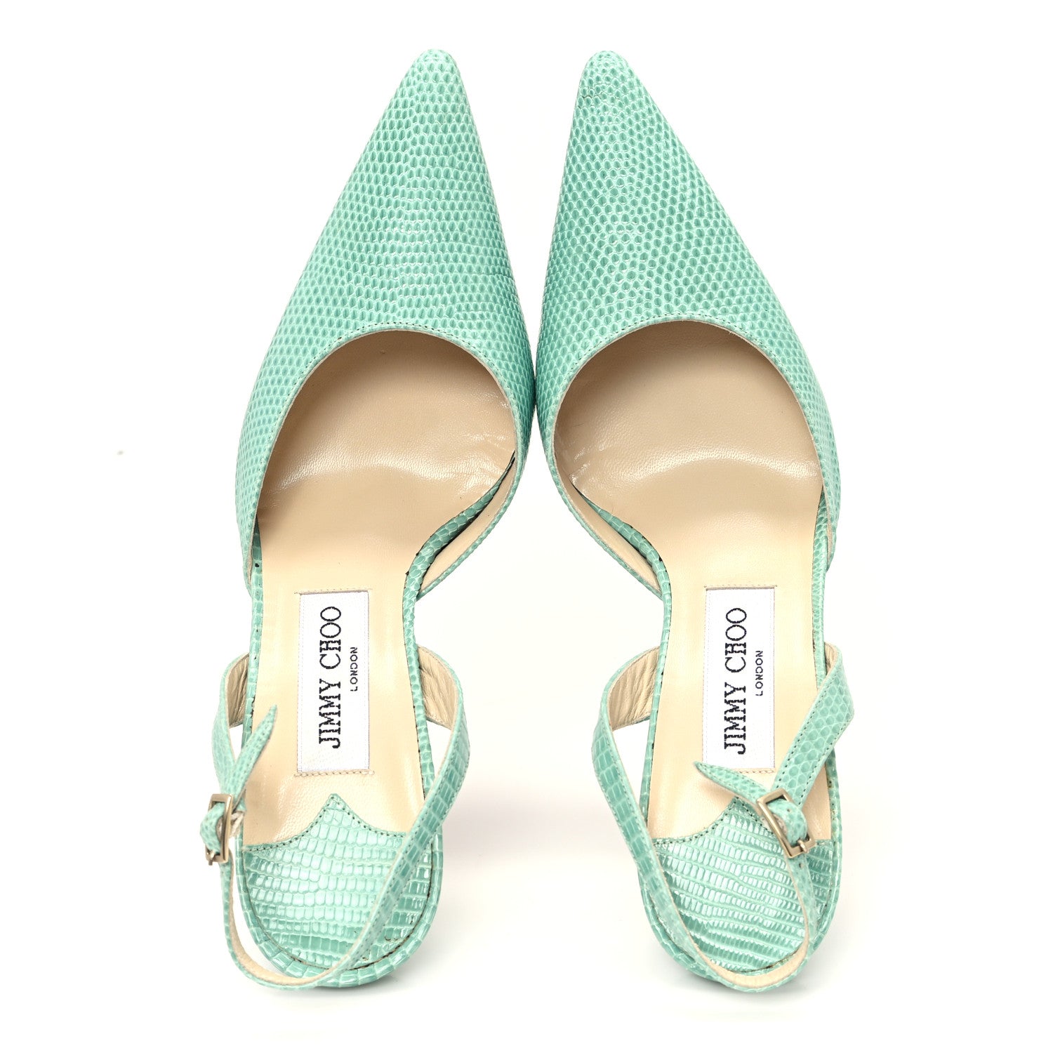Jimmy Choo Calfskin Lizard Embossed Syria 85 Slingback Pumps 37 Amazon 2 of 10