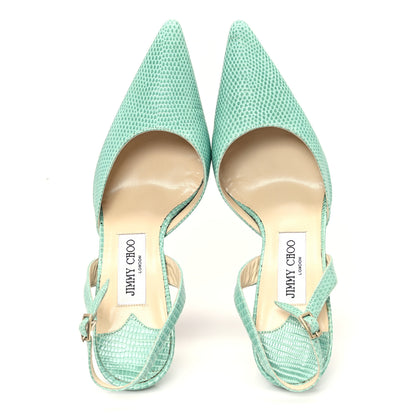 Jimmy Choo Calfskin Lizard Embossed Syria 85 Slingback Pumps 37 Amazon 2 of 10
