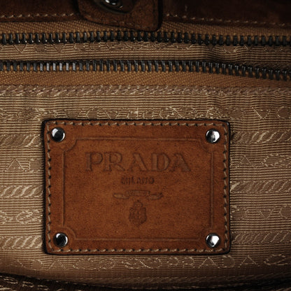 Prada Suede Scamosciato Fringe Hobo Cammello 6 of 7