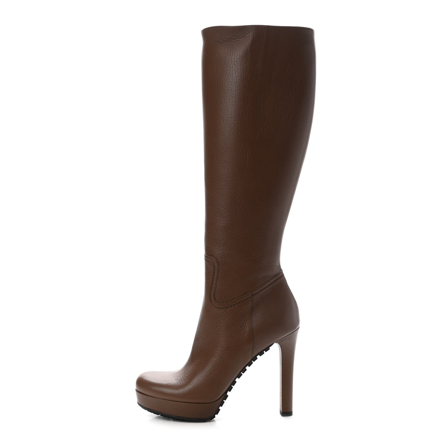 Gucci Calfskin Anouk Knee High Boots 36.5 Brown 1 of 8