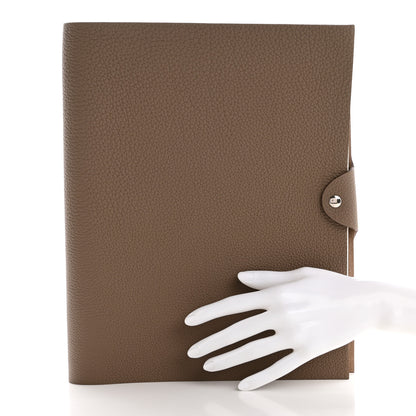 Hermes Togo Ulysse GM Notebook Cover Etoupe 2 of 10