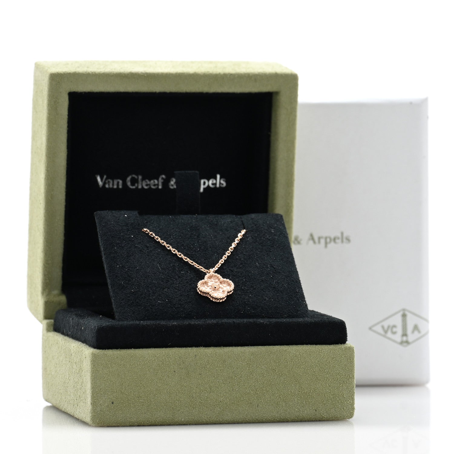 Van Cleef & Arpels 18K Rose Gold Sweet Alhambra Pendant Necklace 5 of 5