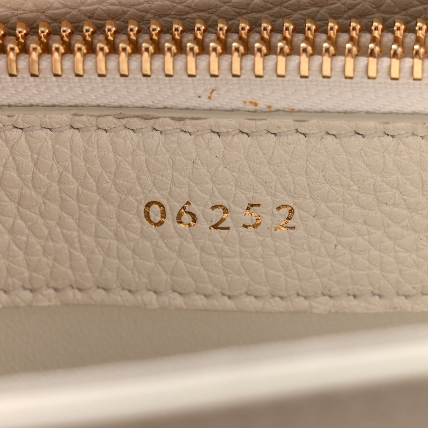 Grained Calfskin Small 16 Top Handle Bag White