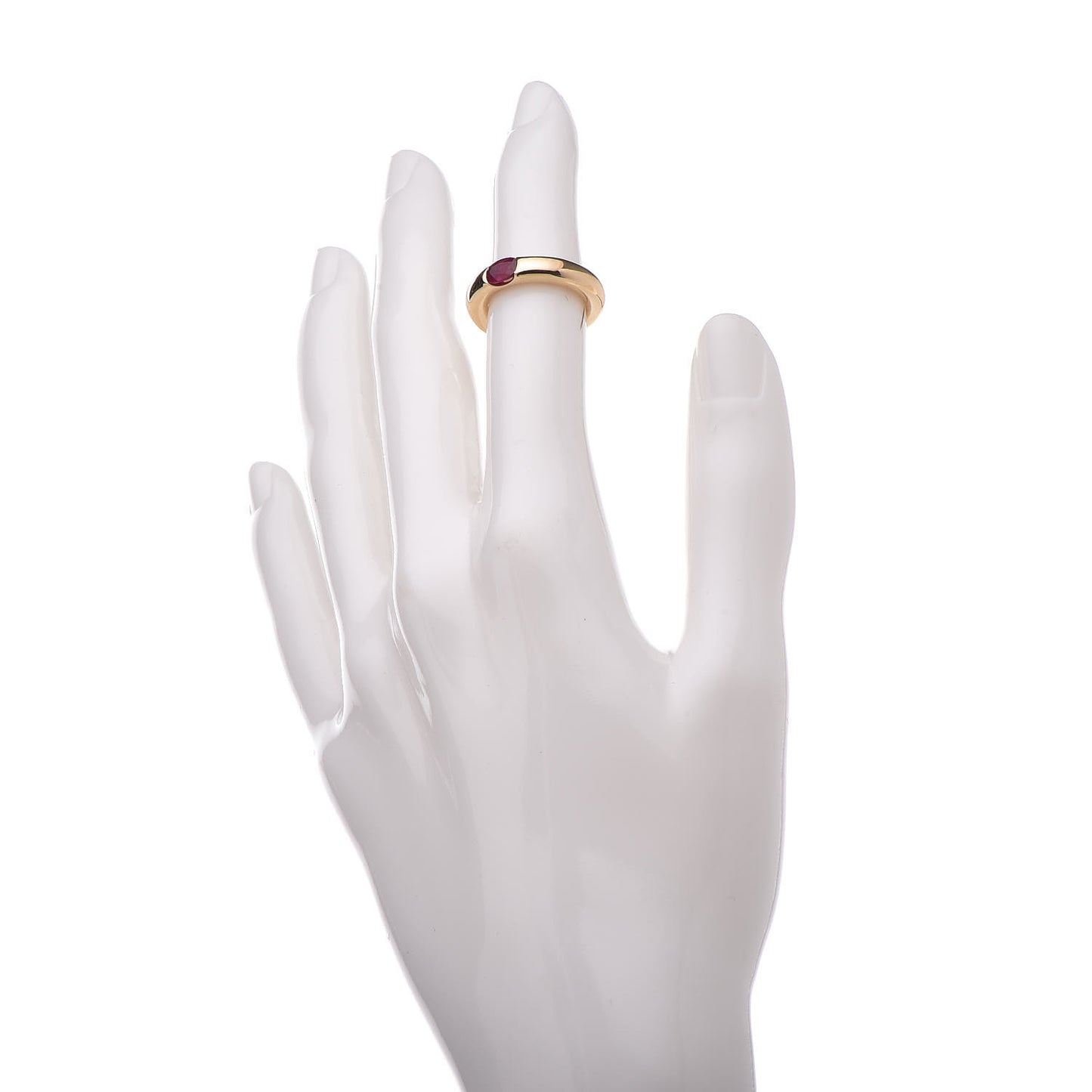 18K Yellow Gold Ruby Ellipse Ring 46 3.75