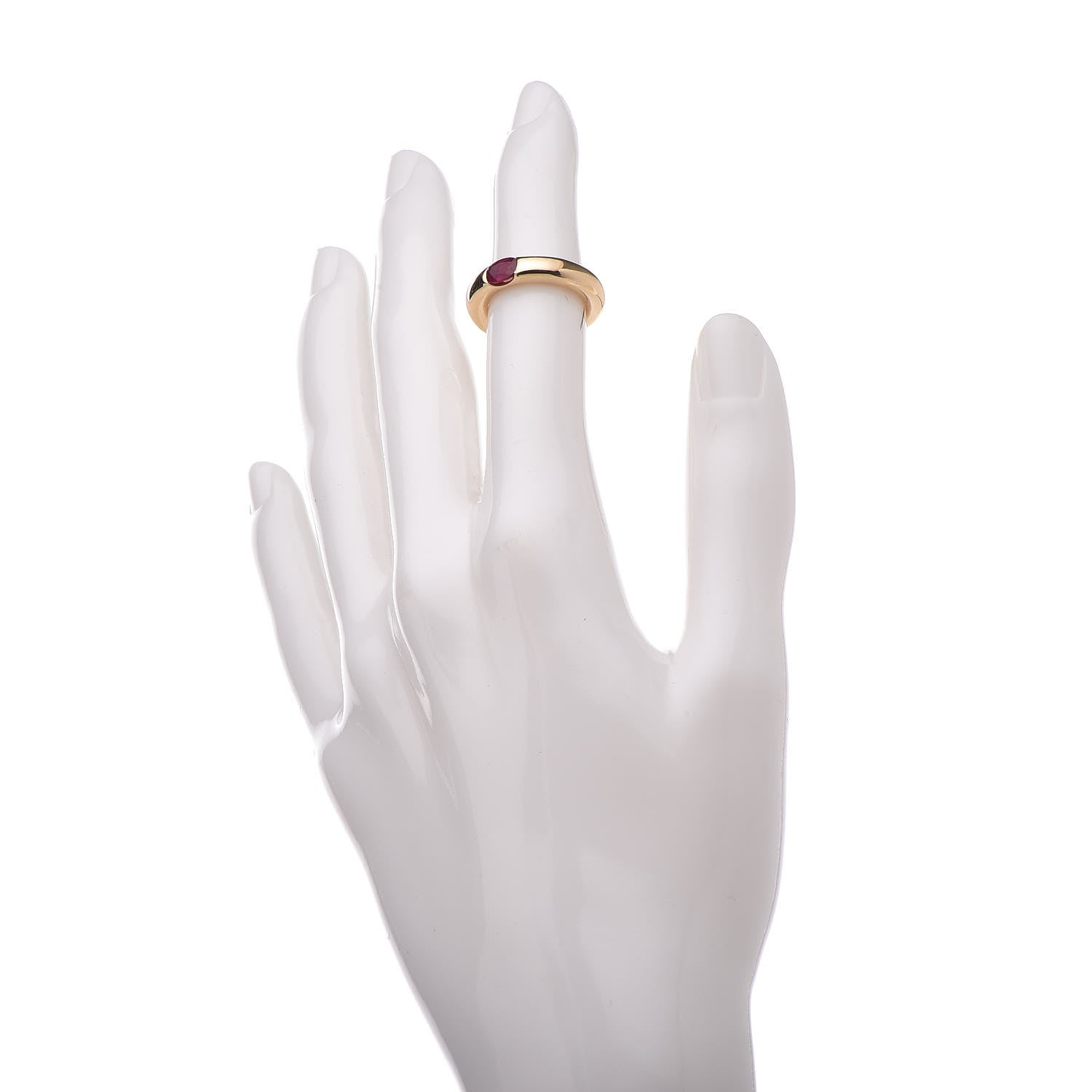 Cartier 18K Yellow Gold Ruby Ellipse Ring 46 3.75 2 of 4