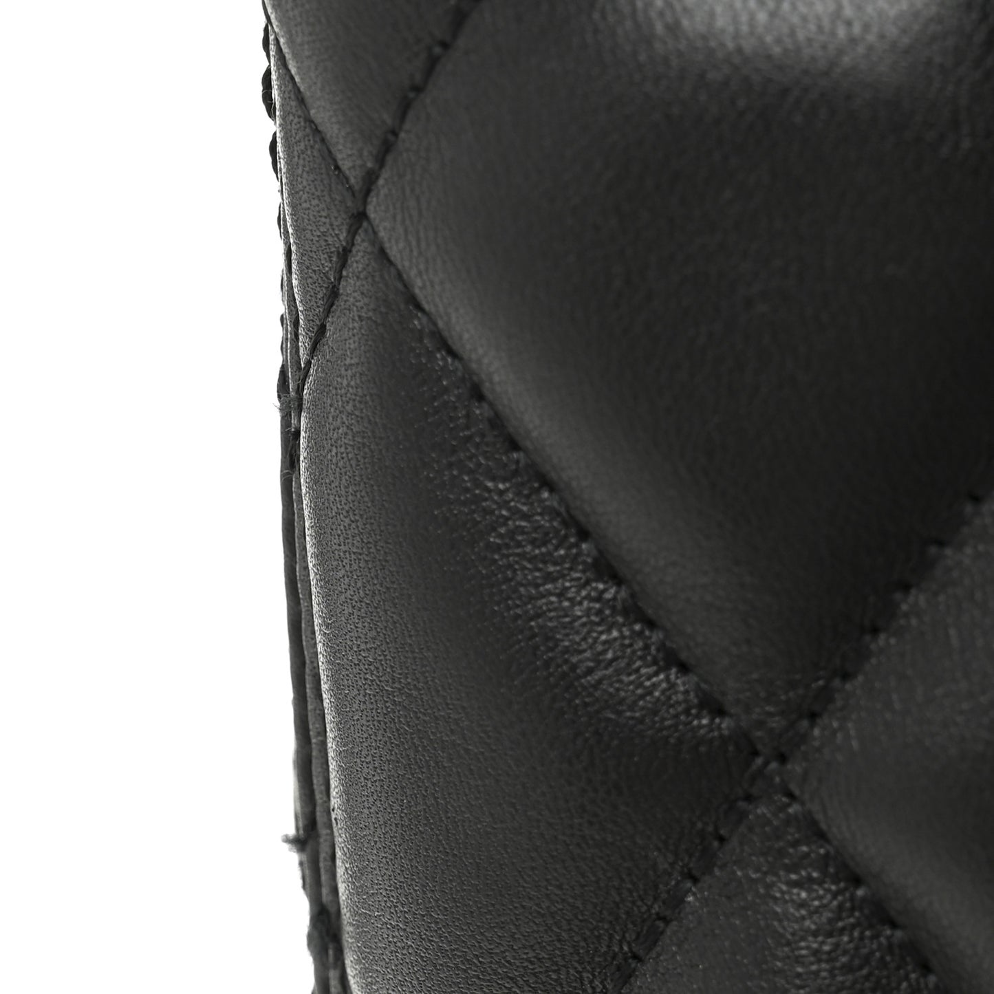 Calfskin Quilted Paris Shopper Tote Black