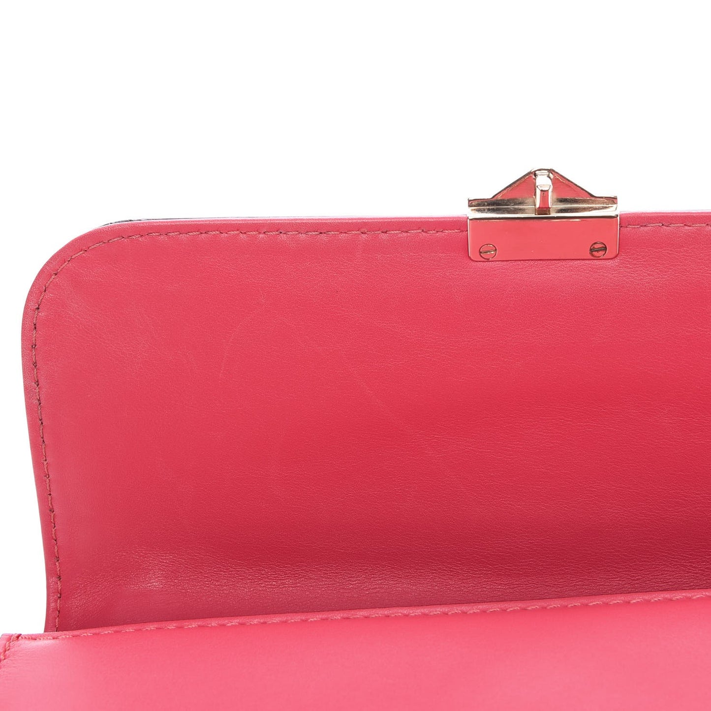 Vitello Medium Glam Lock Rockstud Flap Deep Rose