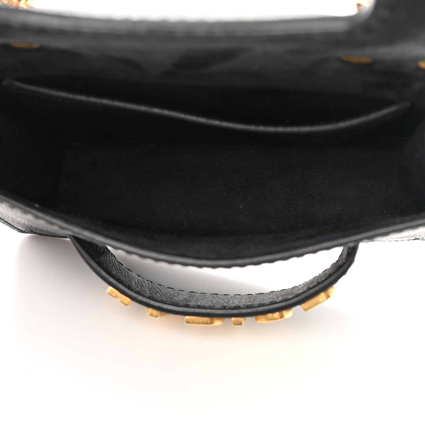 Grained Calfskin Mini J'Adior Chain Flap Bag Black
