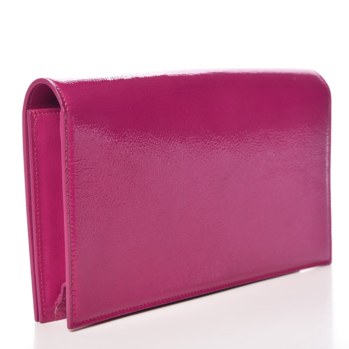 Textured Patent Classic Monogram Kate Clutch Electric Pink