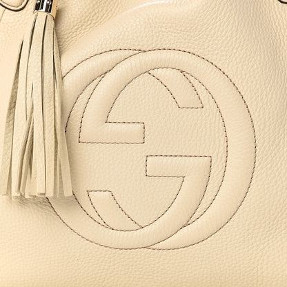 Gucci Pebbled Calfskin Medium Soho Shoulder Bag Off White 9 of 9