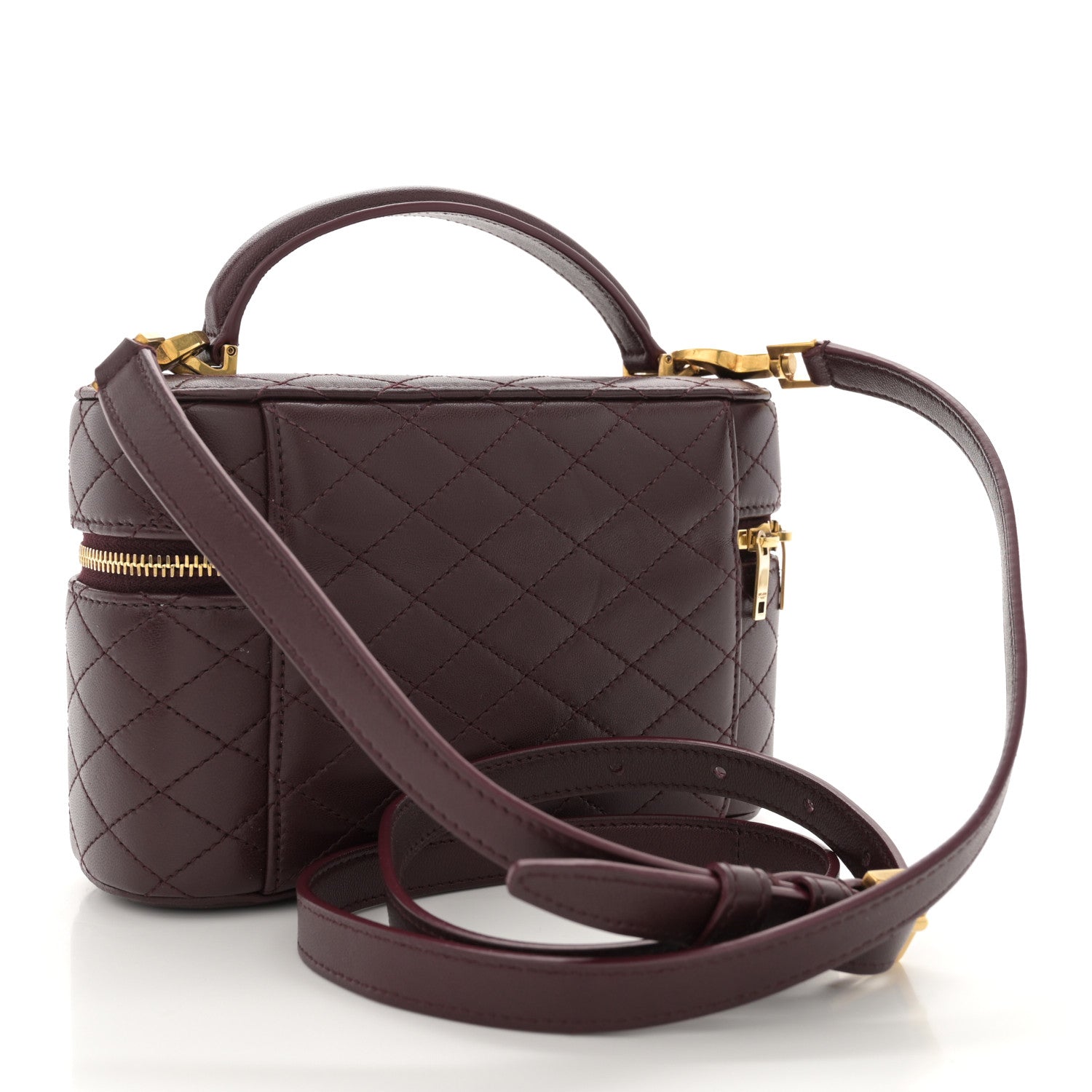 Saint Laurent Lambskin Quilted Mini Gaby Vanity Case Rouge Cabernet 3 of 13