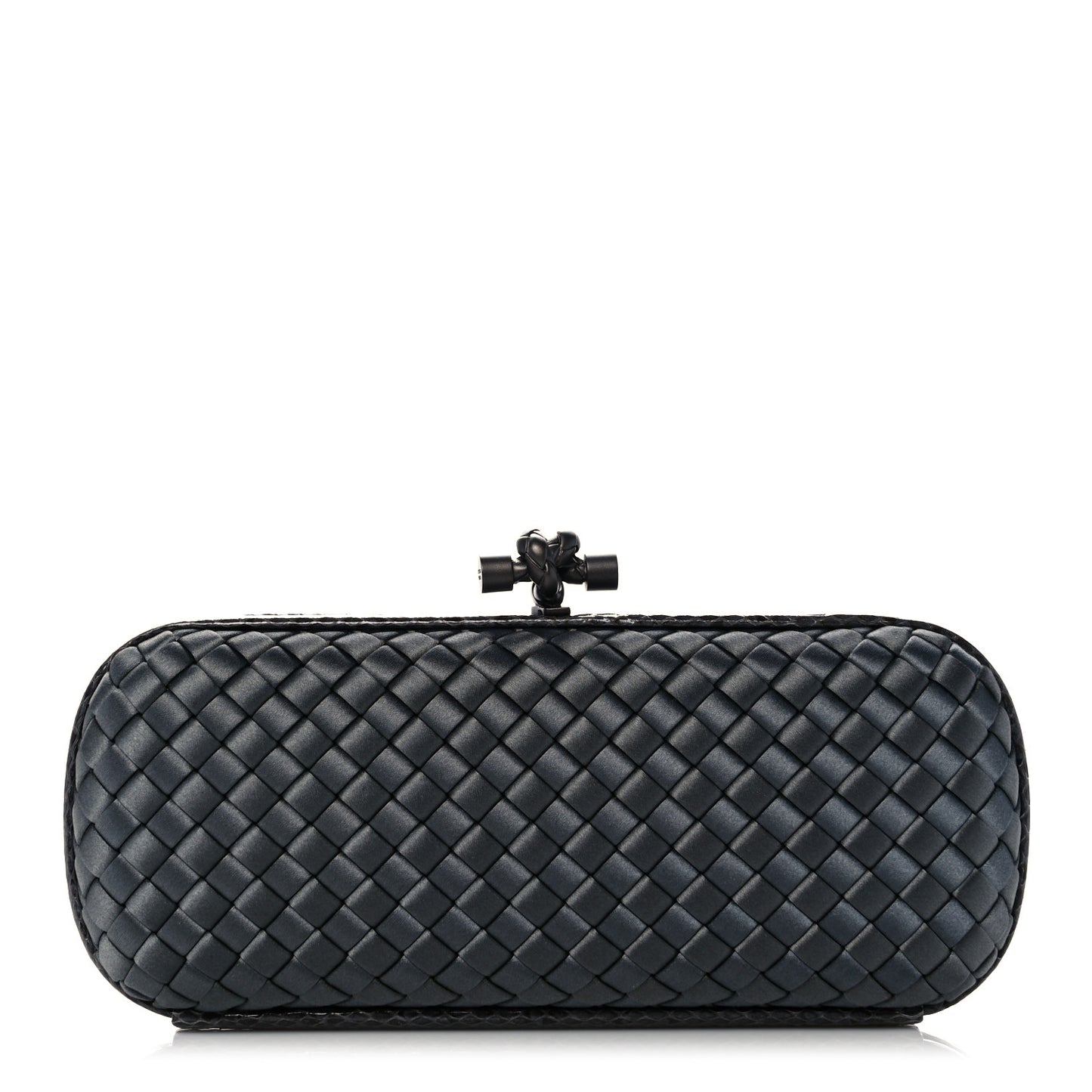 Satin Ayers Intreccio Impero Stretch Knot Clutch Grey