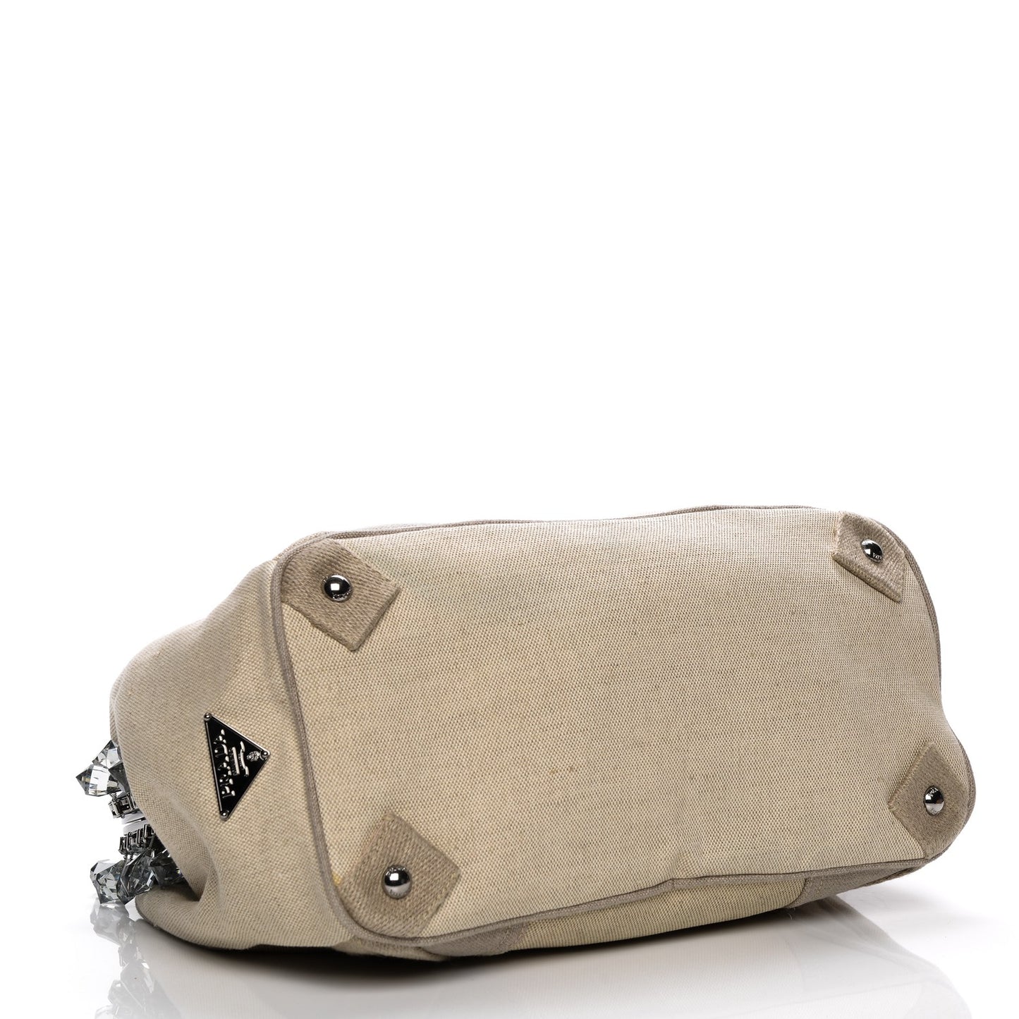 Canvas Mistolino Medium Crystal Cluster Frame Bag Naturale