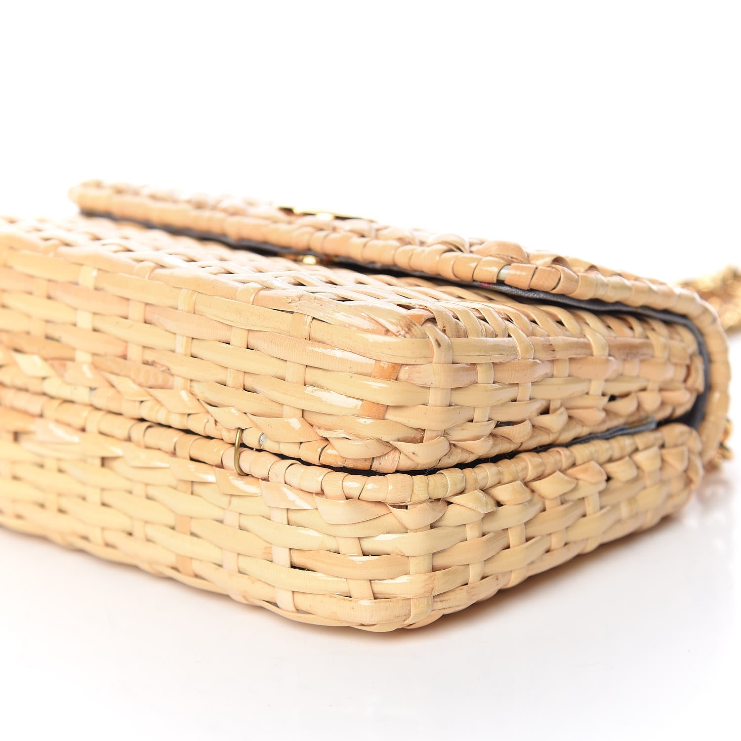 Gucci Glazed Wicker Mini Cestino Shoulder Bag Natural 7 of 11