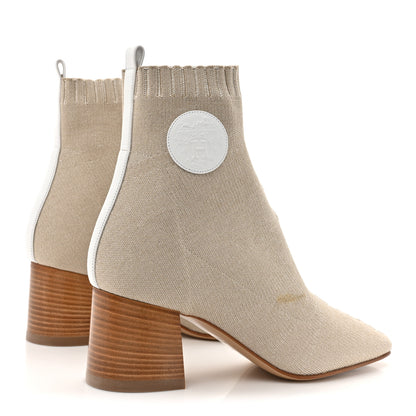 Hermes Knit Calfskin Volver 60 Ankle Boots 38.5 Nocciola 5 of 10