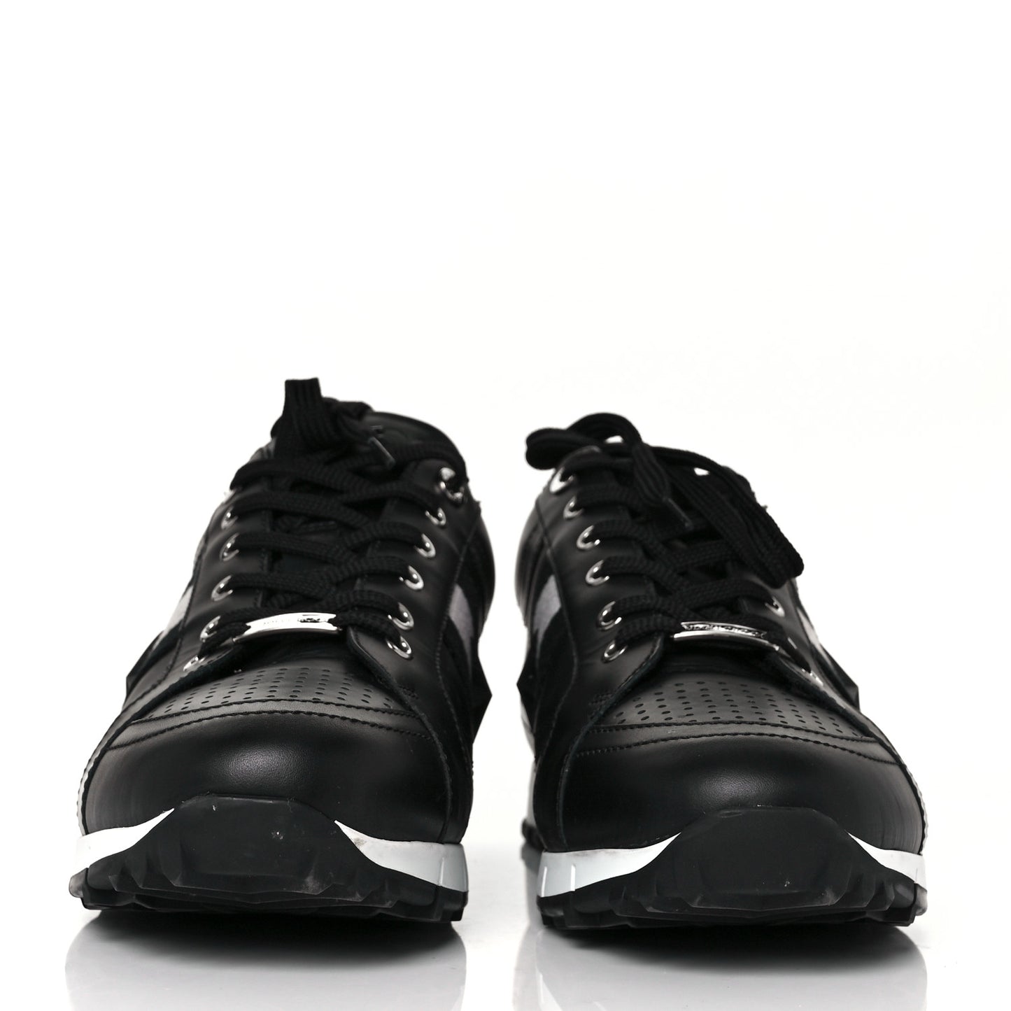 Calfskin Mens Star Stud Sneaker 44 Black