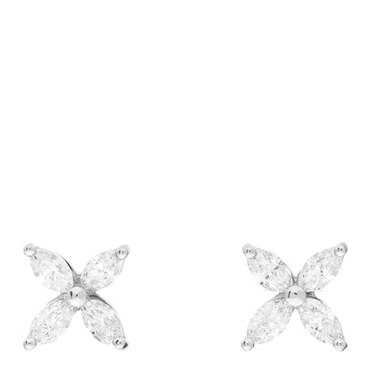 Tiffany Platinum Diamond .64ct Small Victoria Earrings 1 of 4