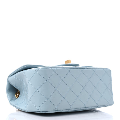 Chanel Aged Calfskin Quilted 2.55 Reissue Mini Flap Blue 4 of 9