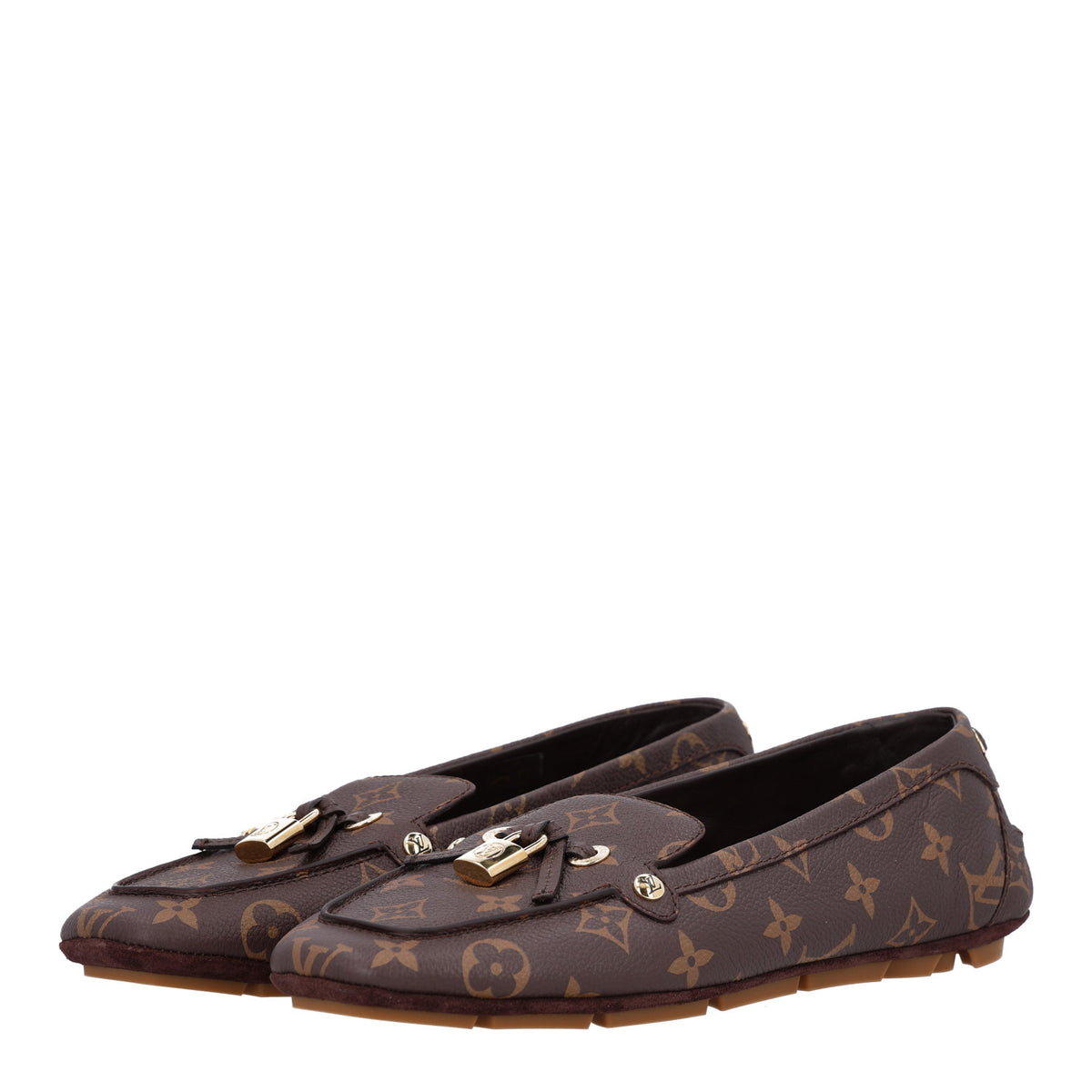 Monogram Grained Calfskin Flore Car Loafers 40 Cacao Brown