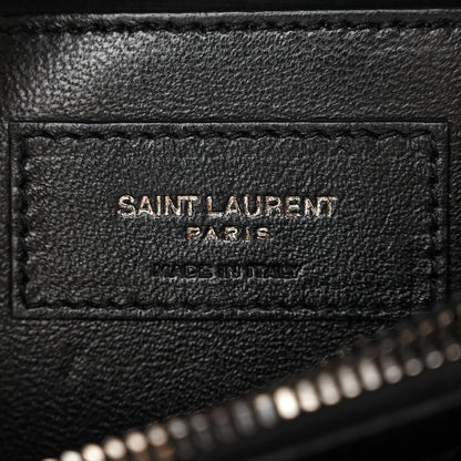 Saint Laurent Sheepskin Matelasse Chevron Monogram Medium College Bag Black 6 of 12