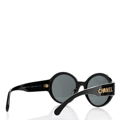 Chanel Acetate Round Sunglasses 5410 Black 4 of 8