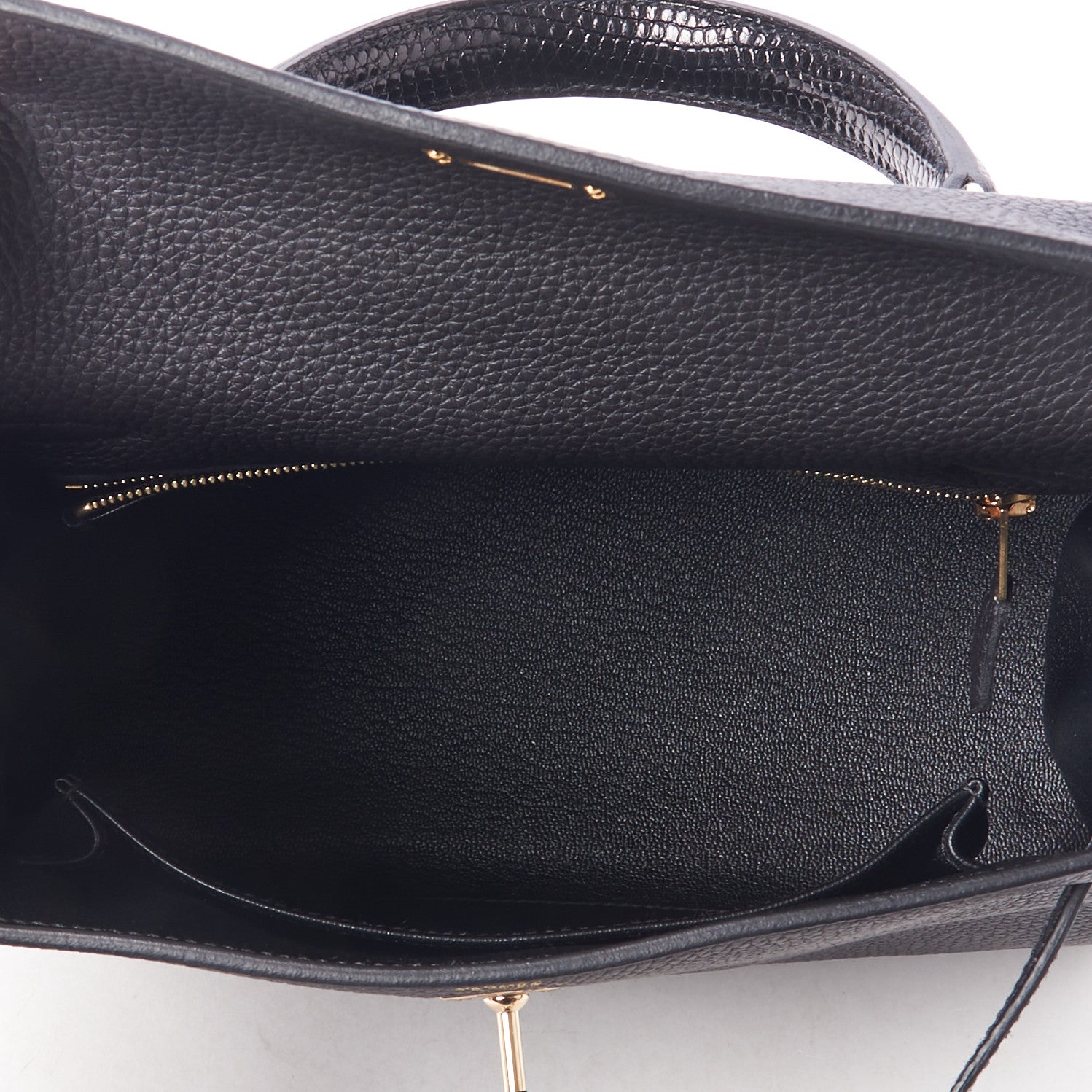 Hermes Togo Lizard Kelly Retourne Touch 25 Black 14 of 34