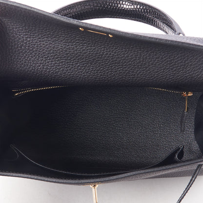 Hermes Togo Lizard Kelly Retourne Touch 25 Black 14 of 34