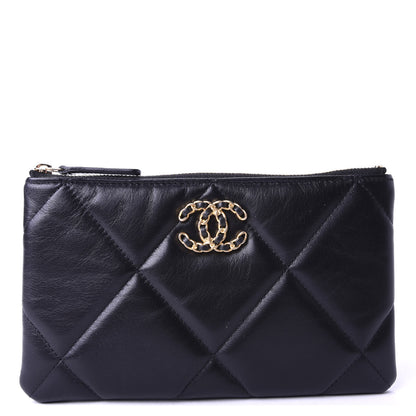 Chanel Goatskin Quilted 19 Cosmetic Case Black 1 of 8