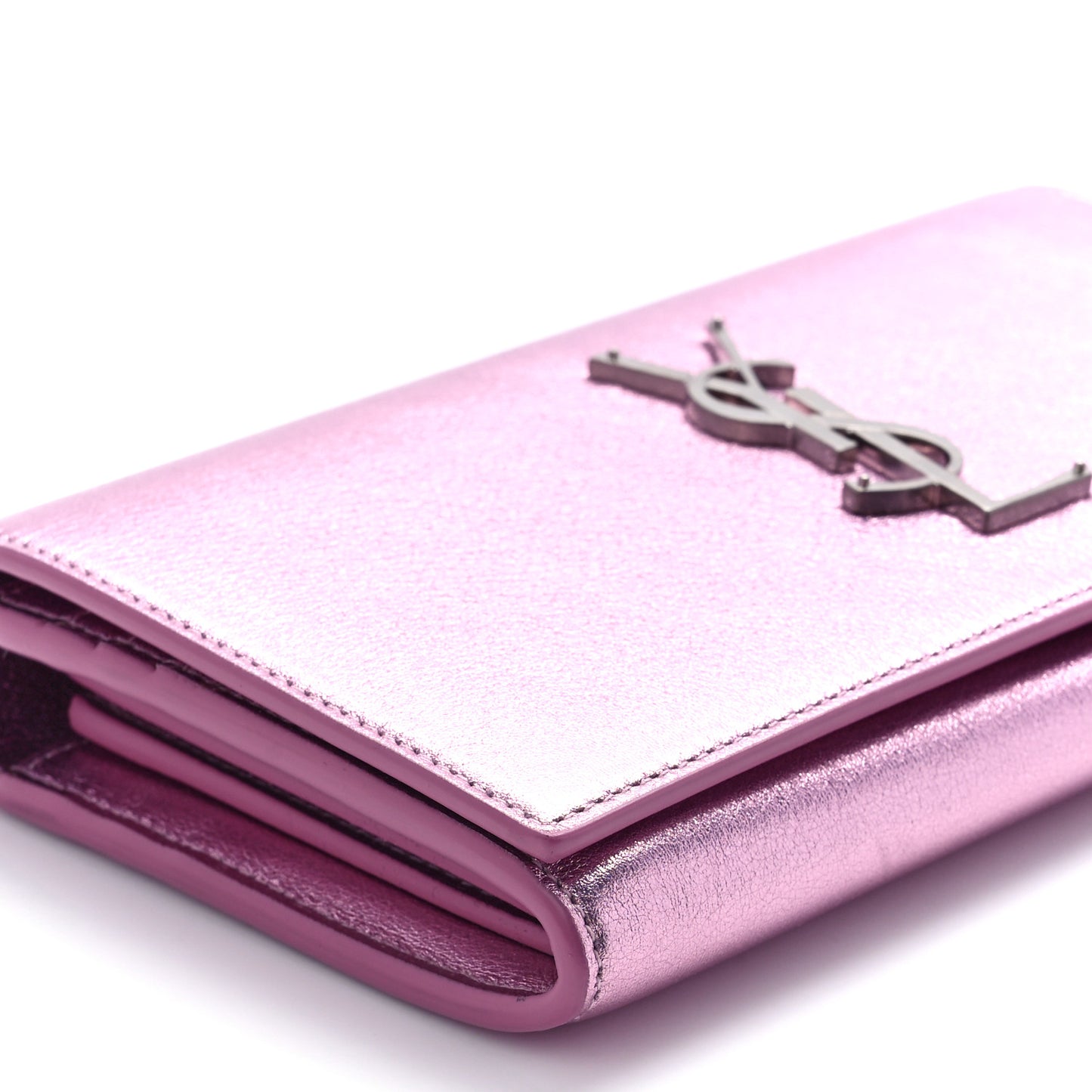 Metallic Calfskin Classic Monogram Cassandre Wallet New Azalea