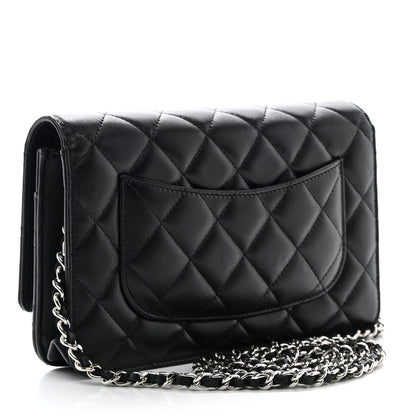 Chanel Lambskin Quilted Wallet On Chain WOC Black 3 of 13