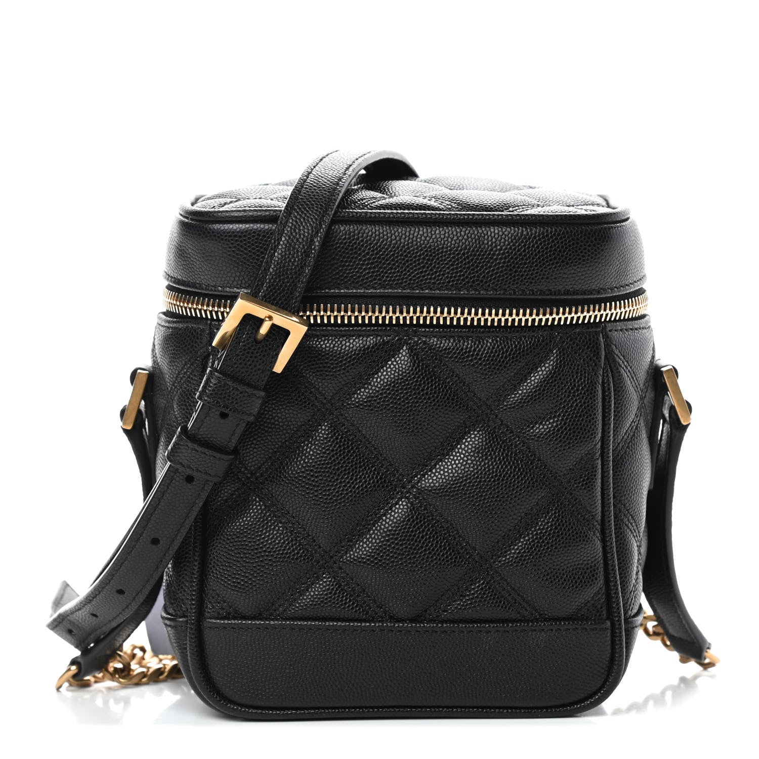 Saint Laurent Grain de Poudre Quilted 80's Vanity Bag Black 1 of 9