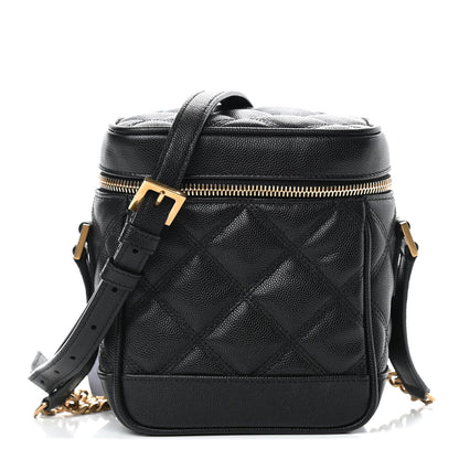 Saint Laurent Grain de Poudre Quilted 80's Vanity Bag Black 1 of 9