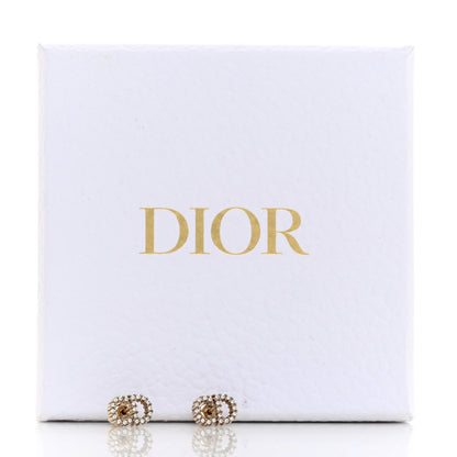 Christian Dior Strass Crystal CD Earrings Gold 5 of 5