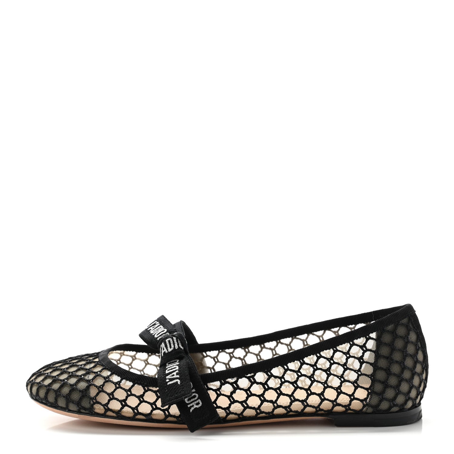 Christian Dior Resille Ribbon Miss J'Adior Ballet Flat 37 Black 1 of 7
