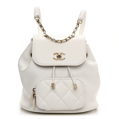 Chanel Caviar Quilted Mini Business Affinity Backpack White 1 of 11