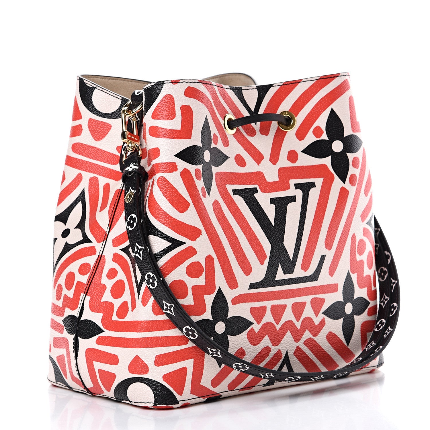 Louis Vuitton Monogram Giant Crafty NeoNoe MM Creme Rouge Black 2 of 9