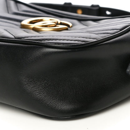 Gucci Calfskin Matelasse Small GG Marmont Chain Shoulder Bag Black 11 of 12