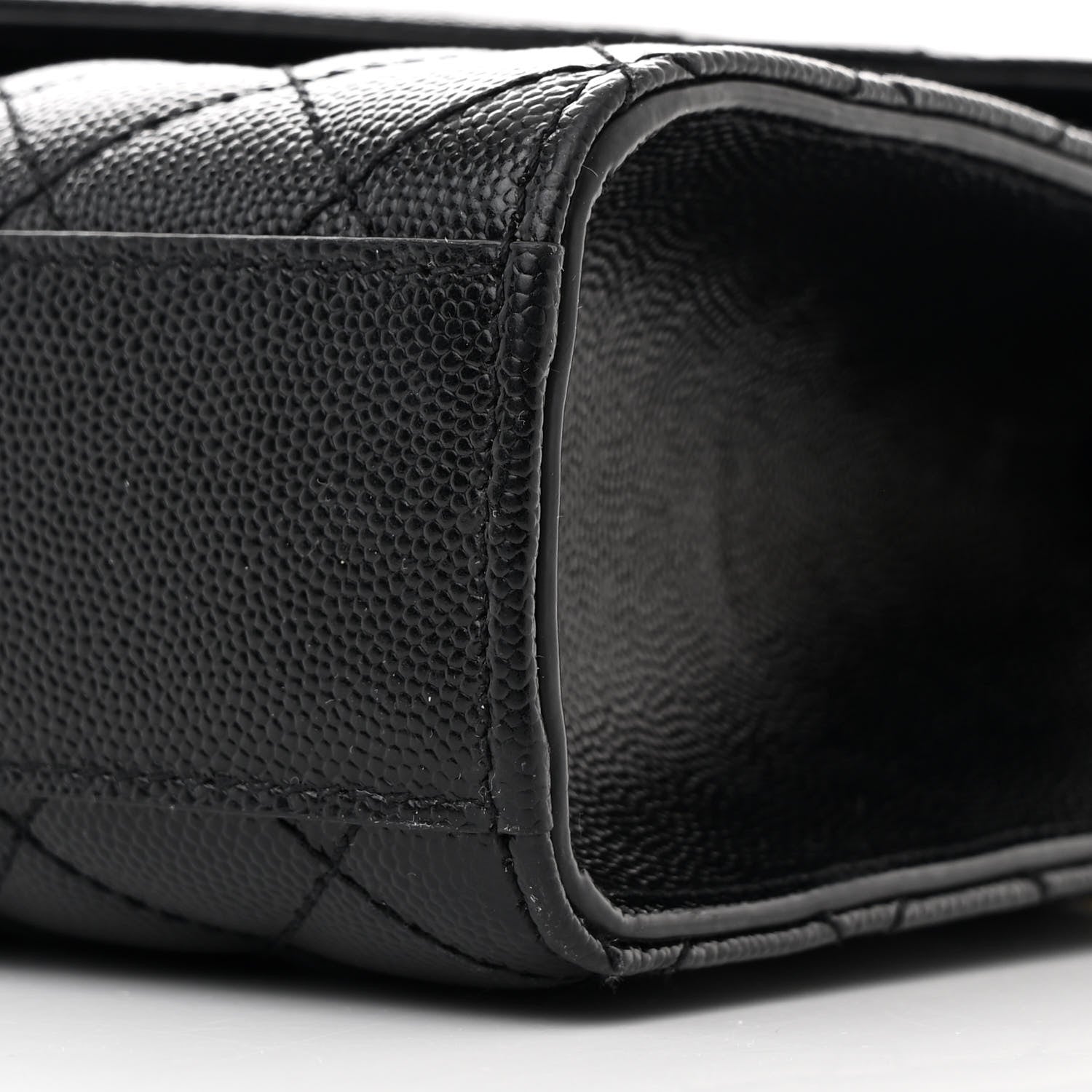 Saint Laurent Grain De Poudre Textured Mixed Matelasse Triquilt Medium Monogram Satchel Black 10 of 11