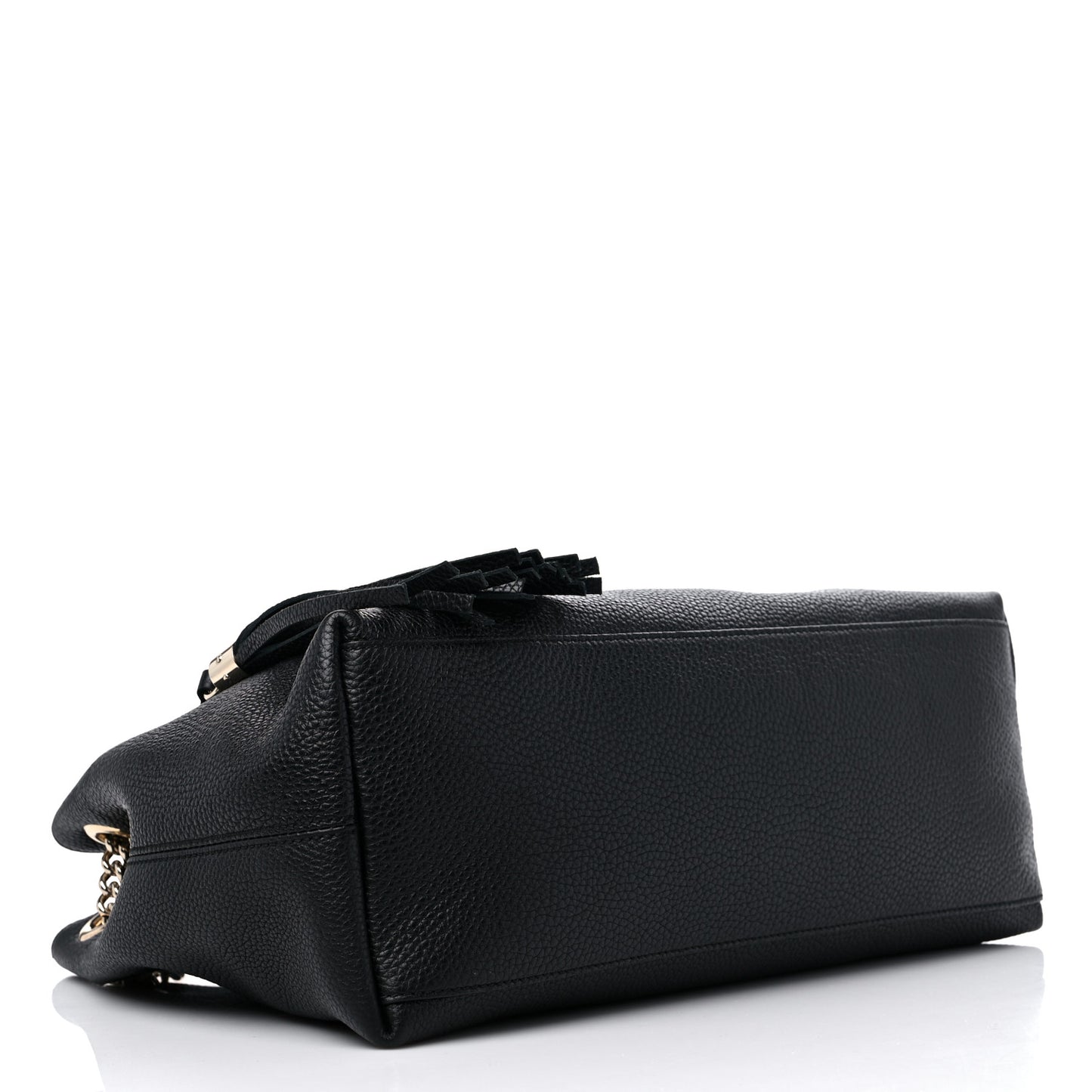 Pebbled Calfskin Medium Soho Chain Shoulder Bag Black