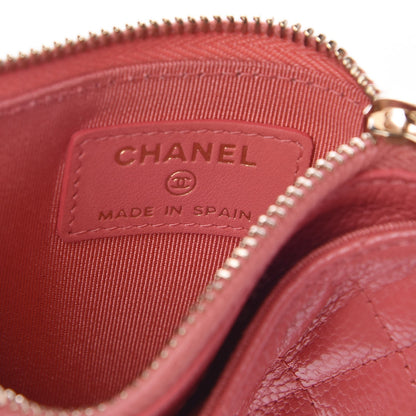 Chanel Caviar Quilted CC Zip Card Holder Pink 6 of 8
