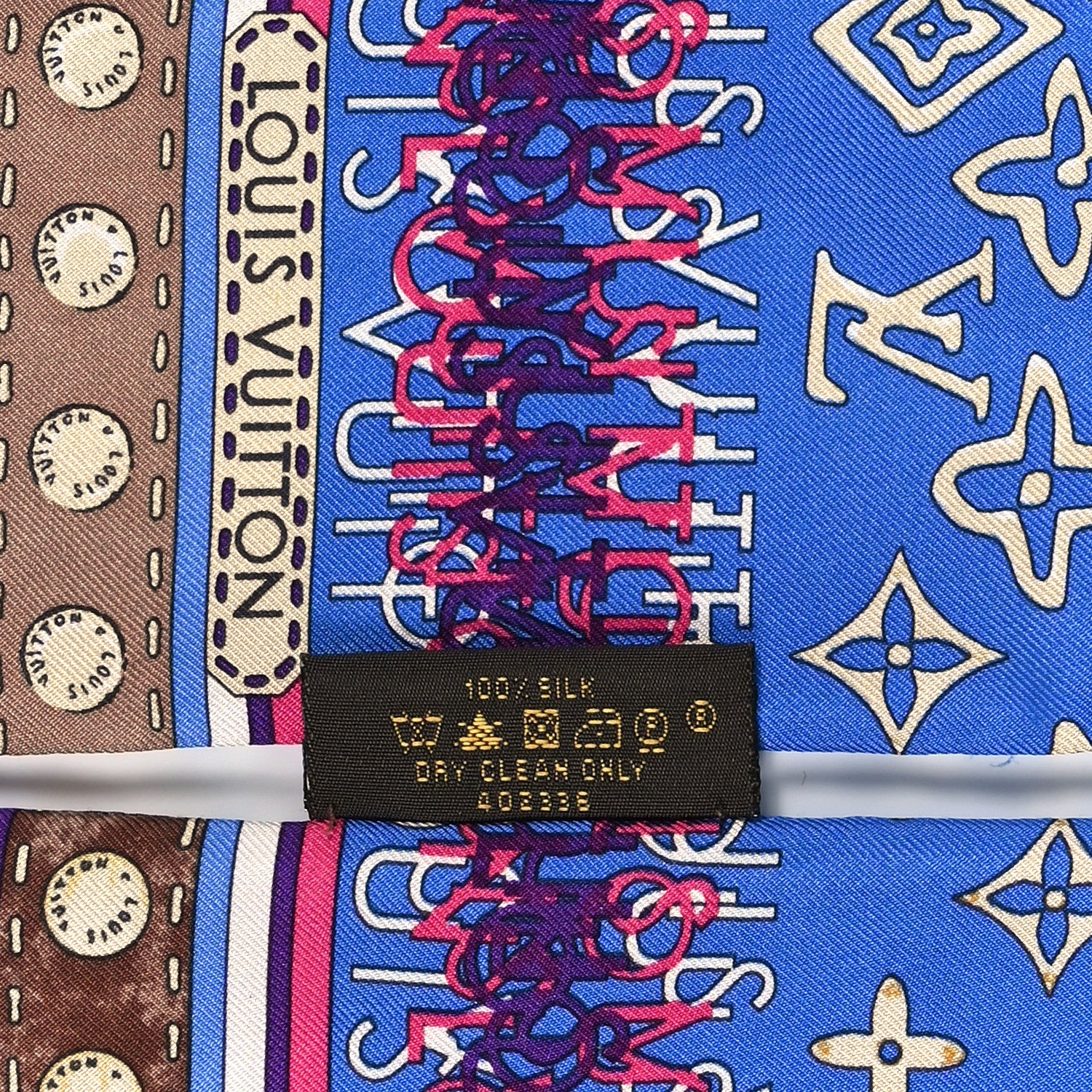 Louis Vuitton Silk Monogram Map Bandeau Blue Lagon 3 of 3