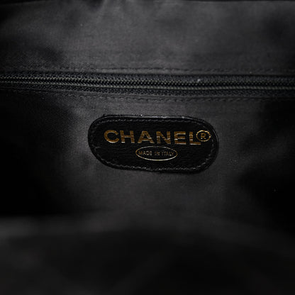Chanel Suede Quilted CC Drawstring Backpack Black 6 of 9