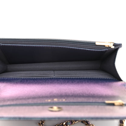 Chanel Iridescent Caviar Quilted Wallet On Chain WOC Dark Blue 5 of 12