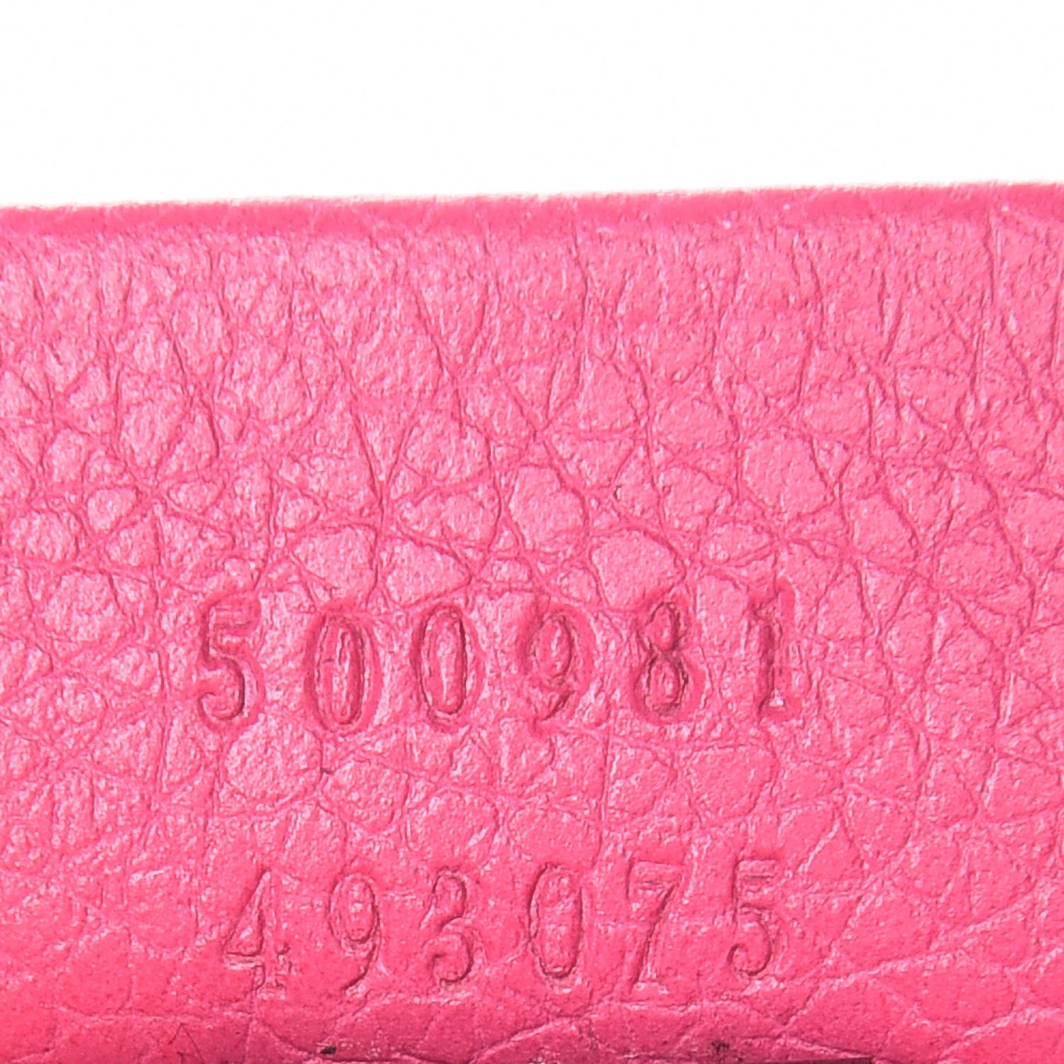 Gucci Pebbled Calfskin Medium Logo Portfolio Clutch Box Pink Green 7 of 7