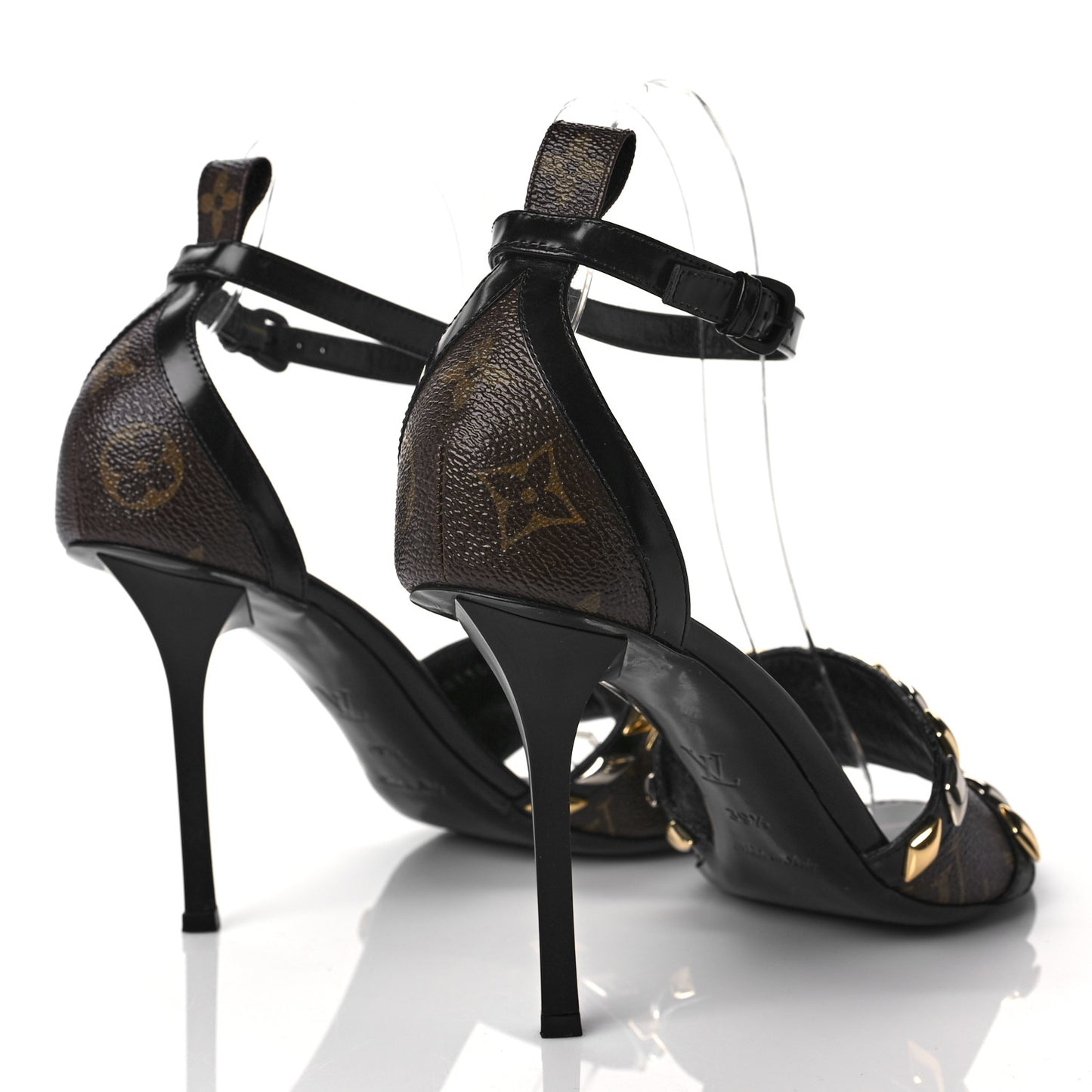 Calfskin Monogram Eldorado Sandals 39.5 Black