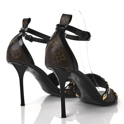 Louis Vuitton Calfskin Monogram Eldorado Sandals 39.5 Black 4 of 9